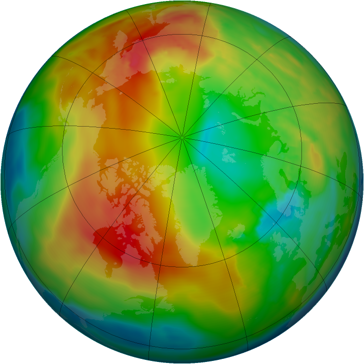 Arctic ozone map for 06 February 2011